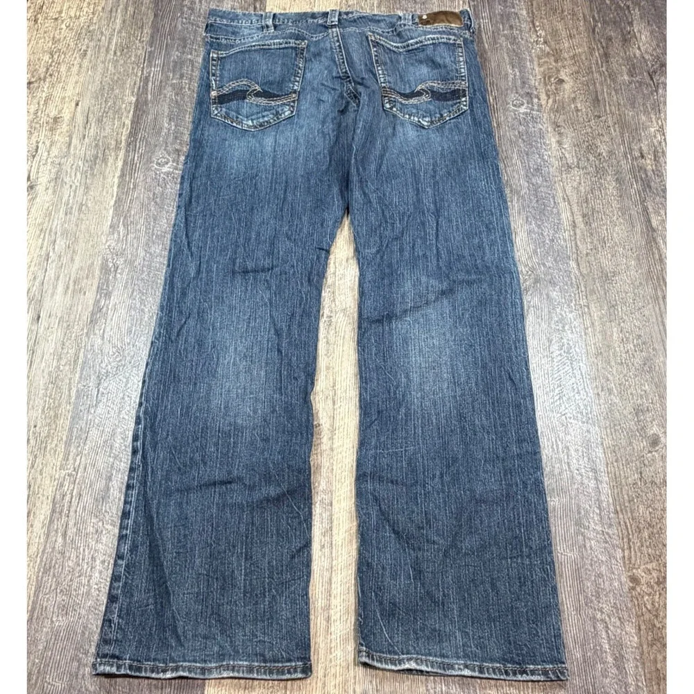 Silver Jeans Zac Relaxed Straight Leg Jeans Mens 38x34 Medium Wash Denim Western
